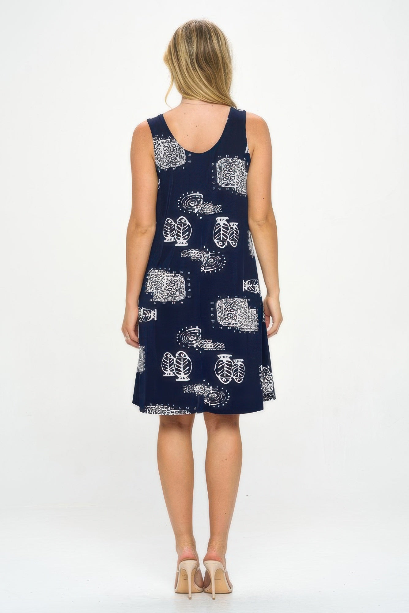 Sleeveless Tank Dress with Round Neckline