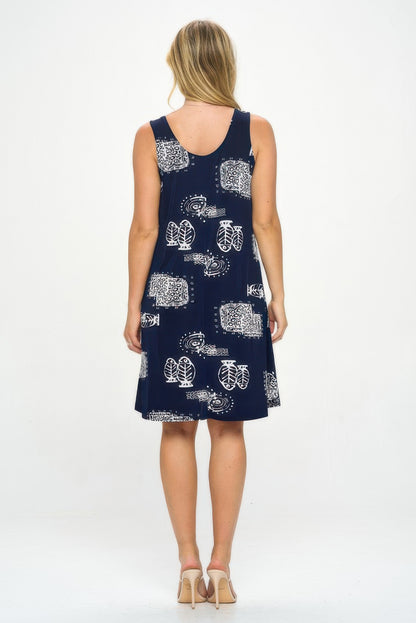 Sleeveless Tank Dress with Round Neckline