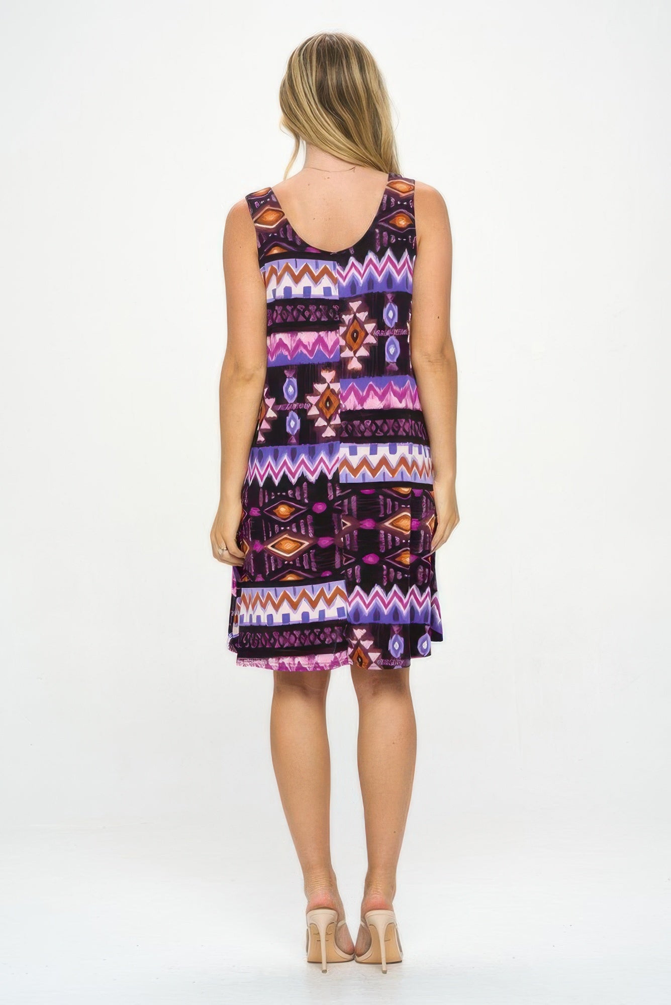 Sleeveless Tank Dress with Round