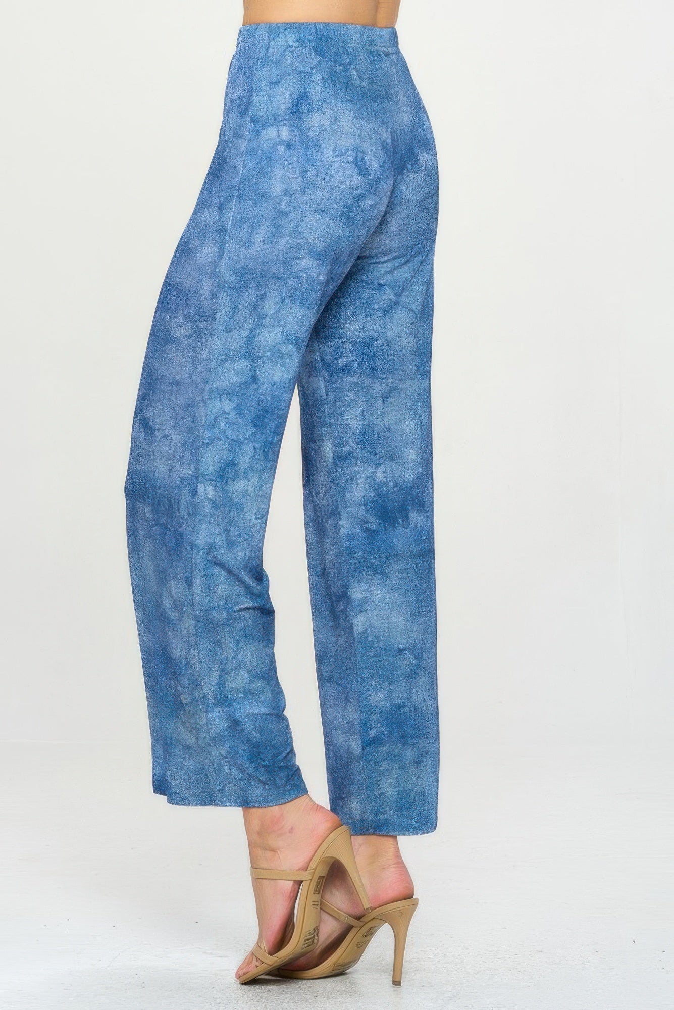 Elastic Waistband Flared Pants