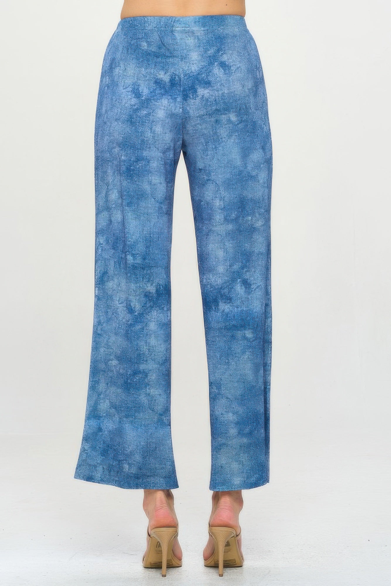Elastic Waistband Flared Pants