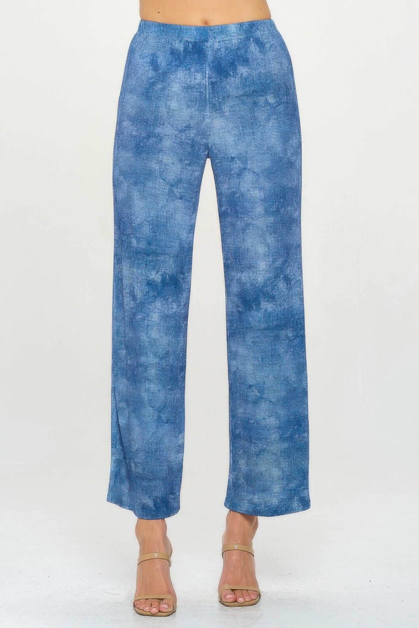 Elastic Waistband Flared Pants