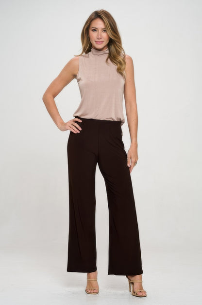 Elastic Waistband Flared Pants
