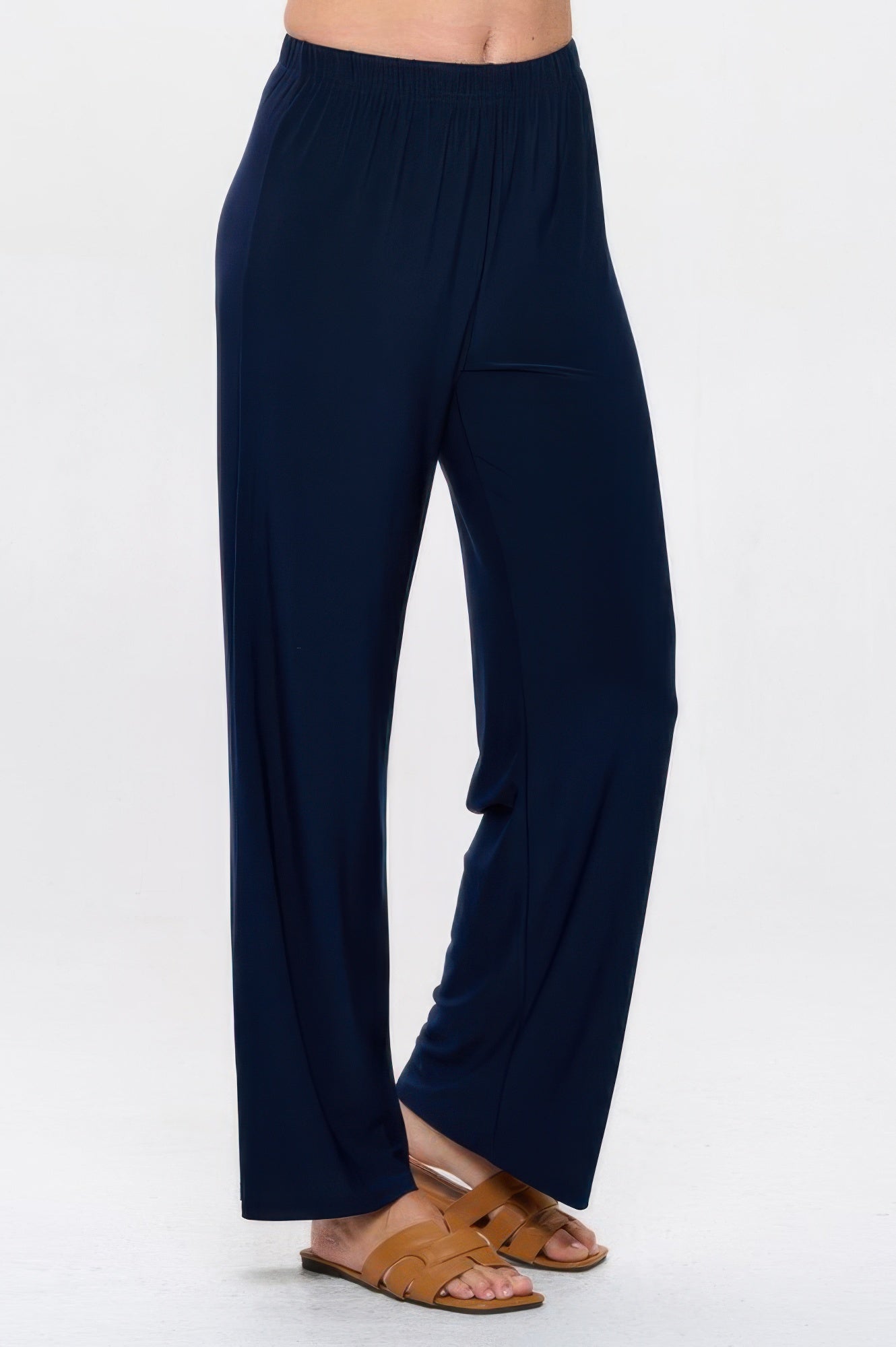 Elastic Waistband Flared Pants