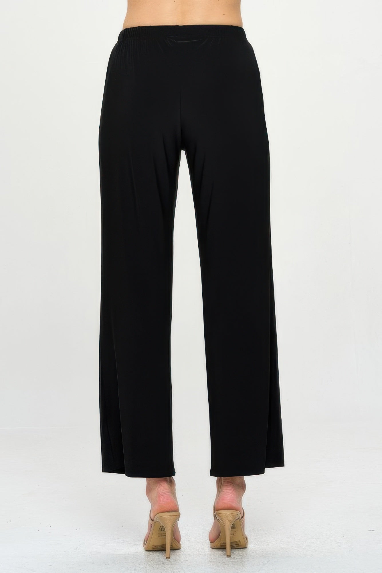 Elastic Waistband Flared Pants