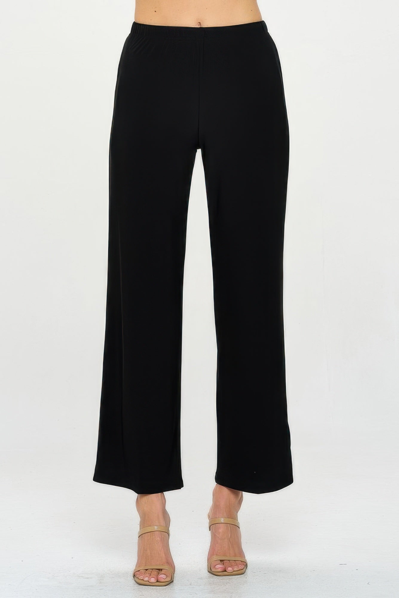 Elastic Waistband Flared Pants