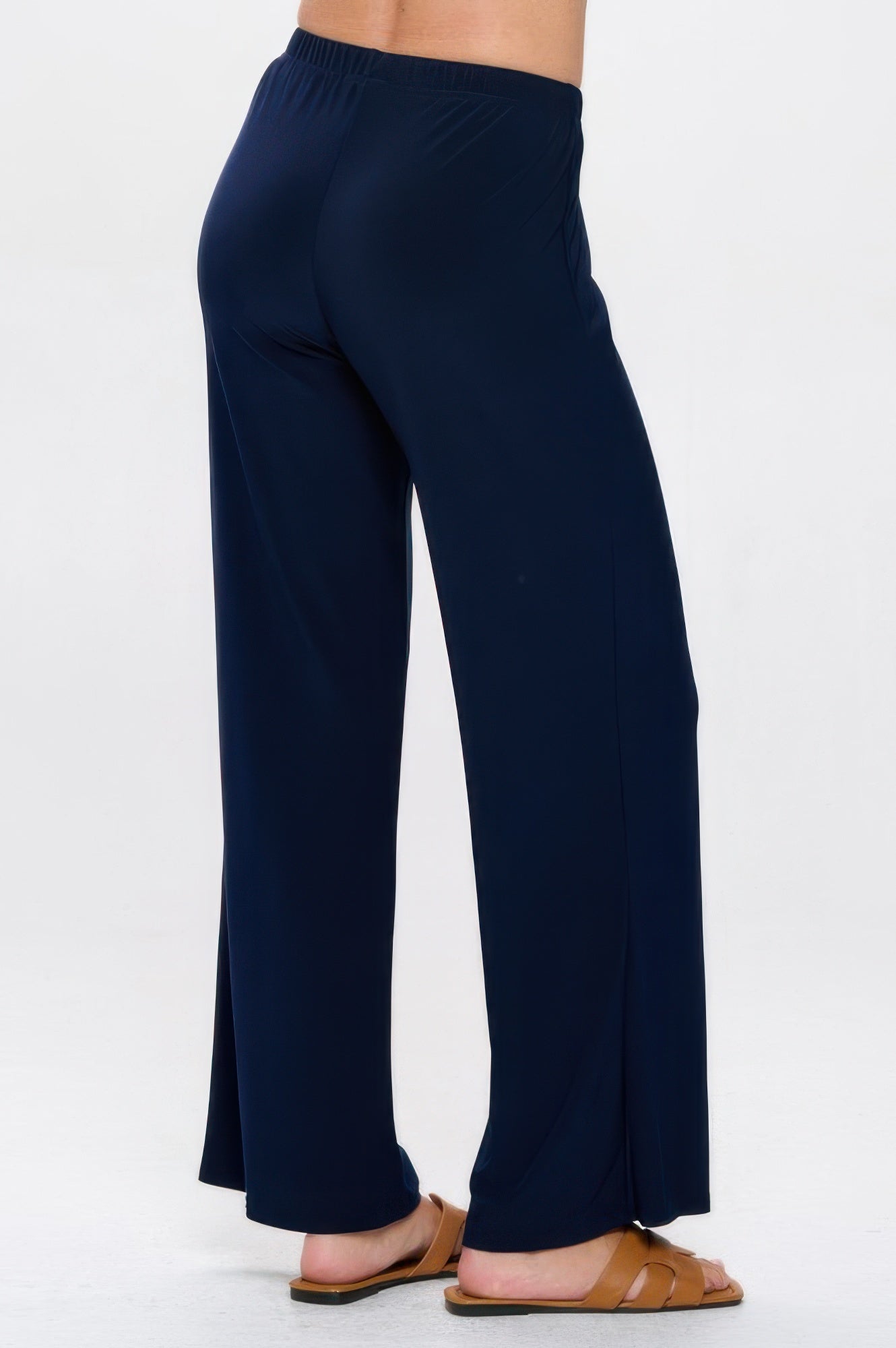 Elastic Waistband Flared Pants