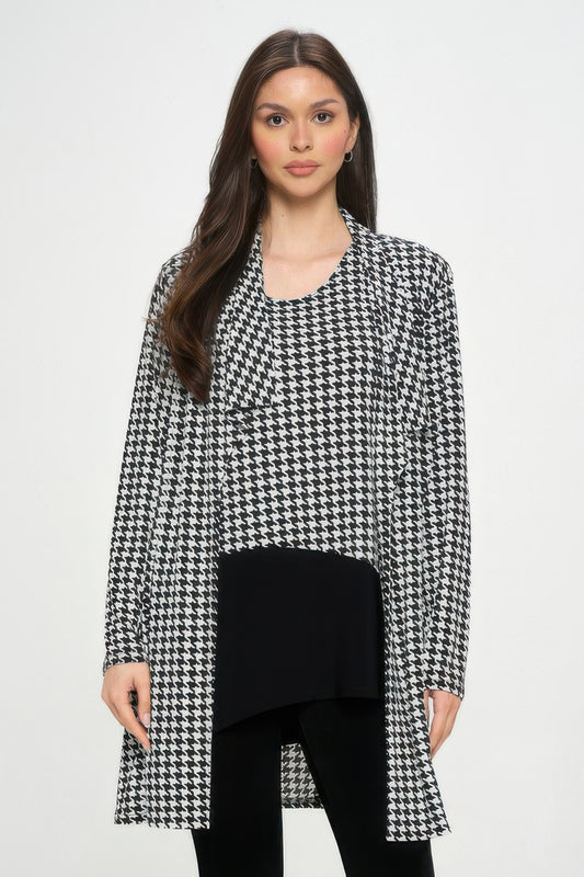 Houndstooth Print Jacket