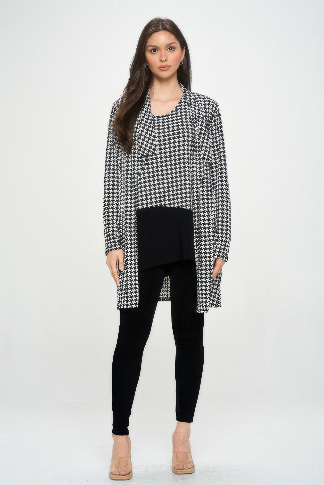 Houndstooth Print Jacket