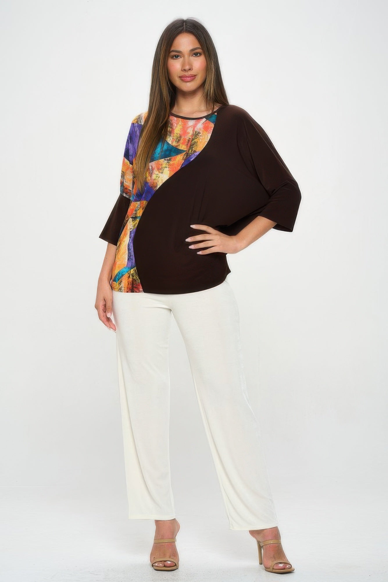 Contrast Print Top