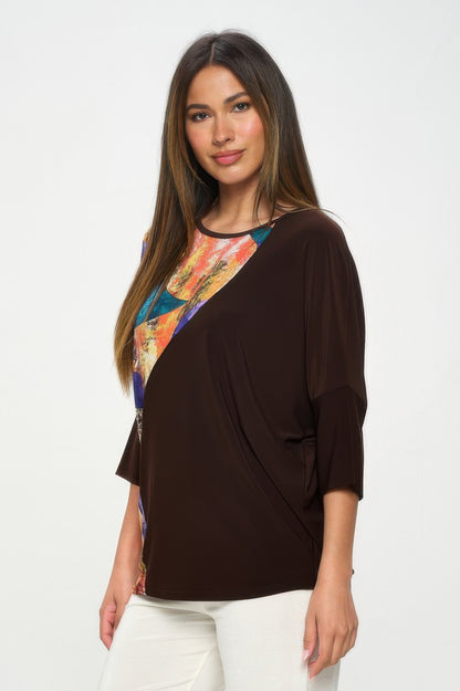 Contrast Print Top