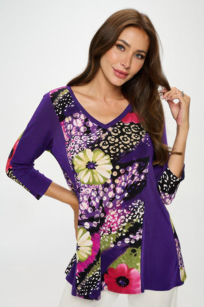BNS V-Neck Binding Contrast Top