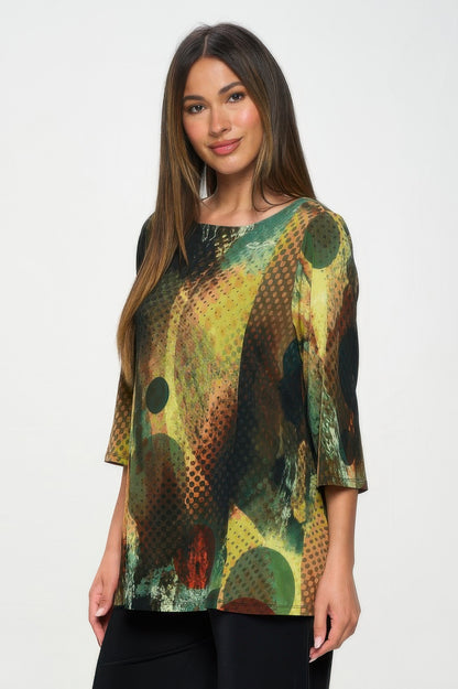 HIT Boat Neck 3/4 Sleeve Top