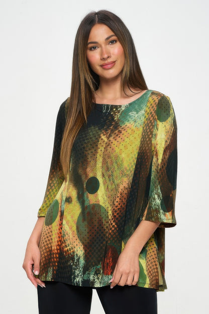 HIT Boat Neck 3/4 Sleeve Top