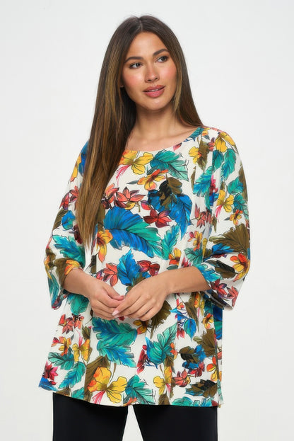 HIT Boat Neck 3/4 Sleeve Top