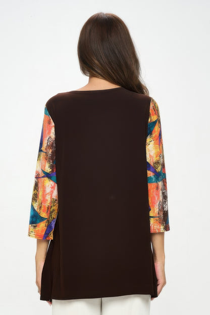 Contrast Curve Knit Top