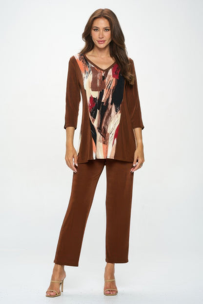 BNS V-Neck Binding Contrast Top