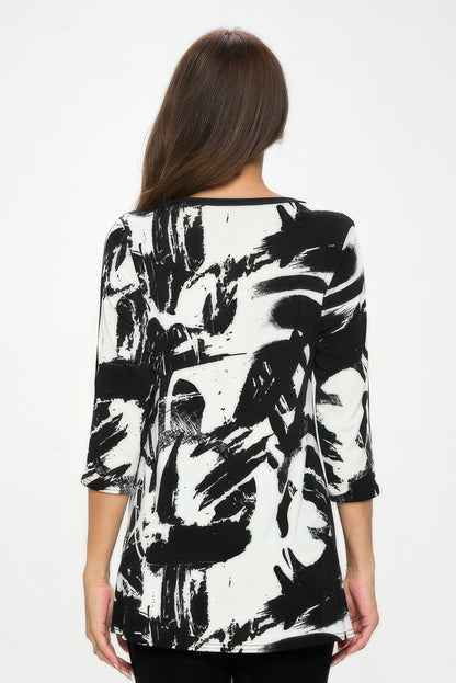 BNS V-Neck Binding Contrast Top