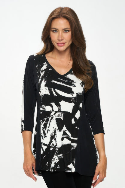 BNS V-Neck Binding Contrast Top