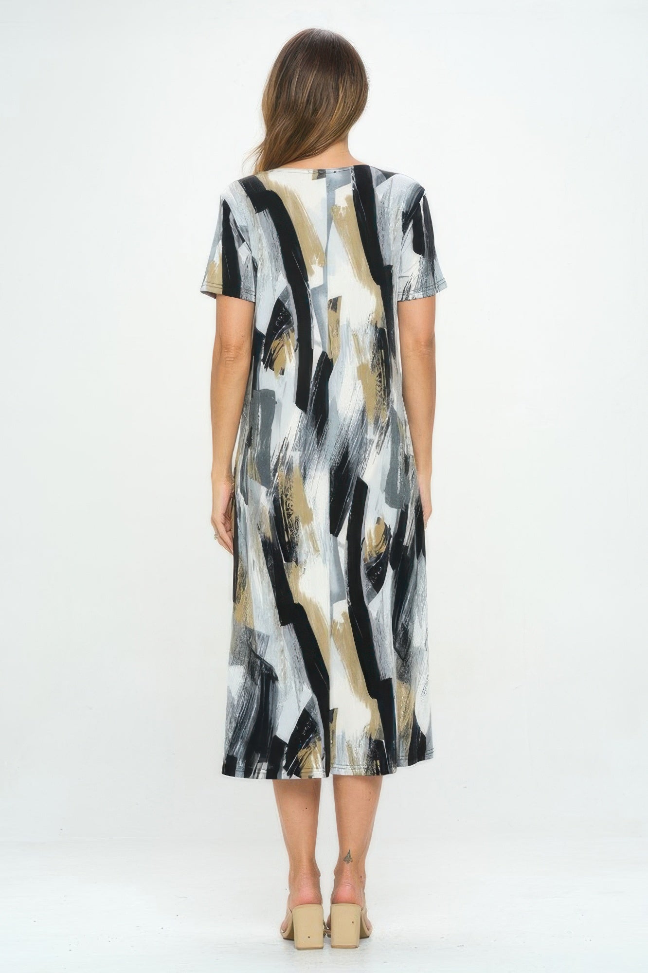 Plus Size Short Sleeve Bns Long Dress