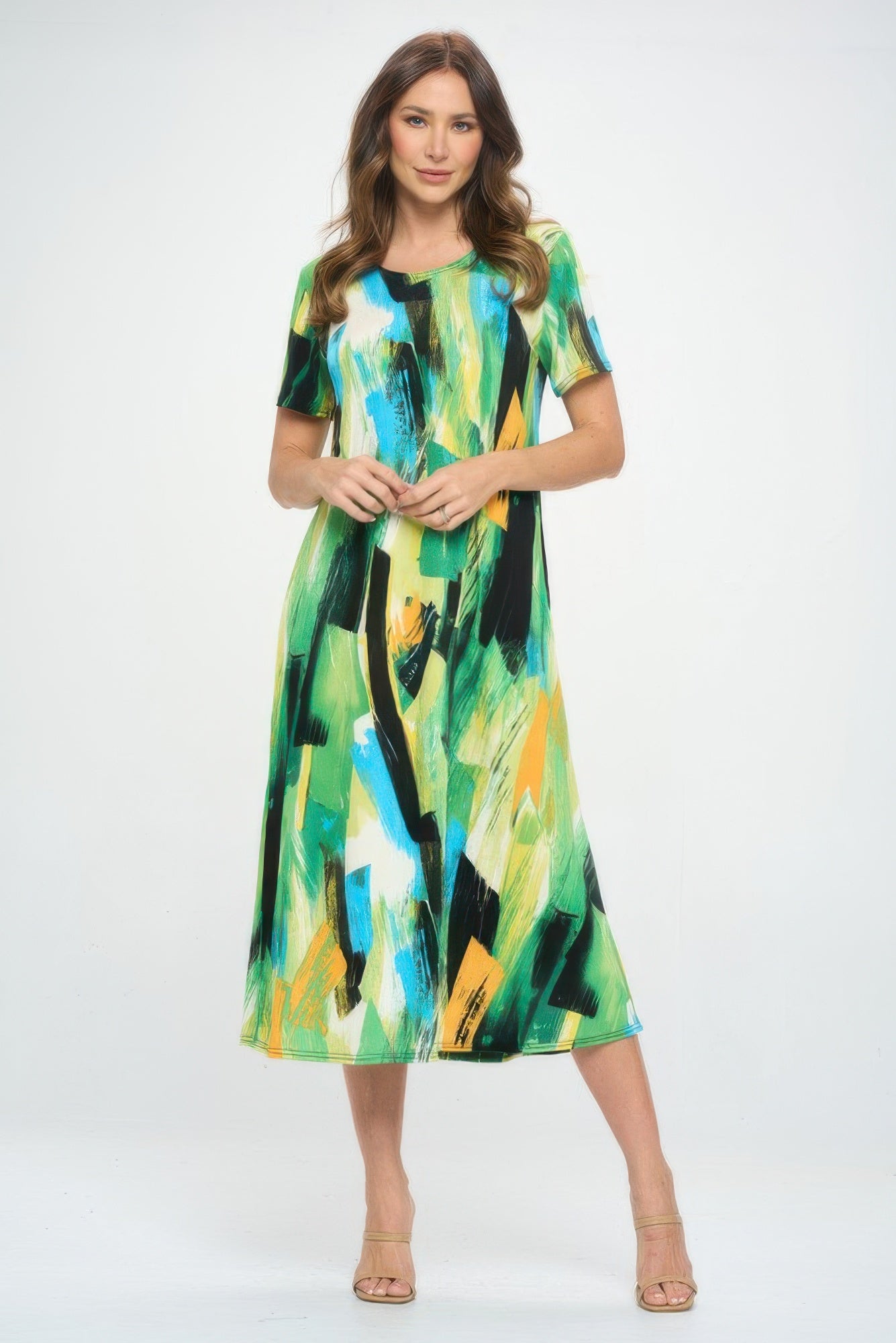 Plus Size Short Sleeve Bns Long Dress