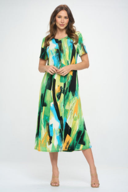 Plus Size Short Sleeve Bns Long Dress