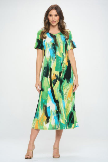 Plus Size Short Sleeve Bns Long Dress