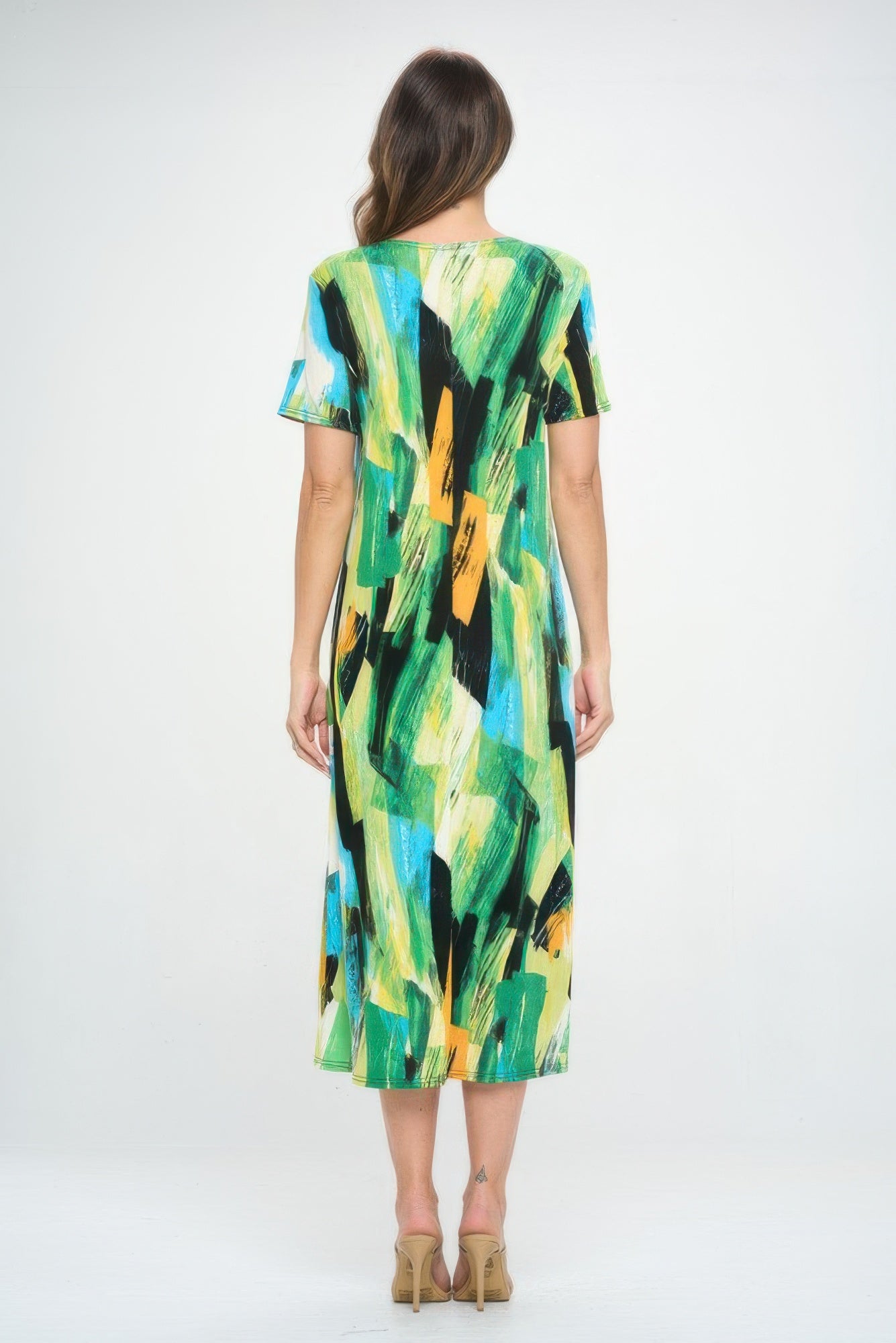 Plus Size Short Sleeve Bns Long Dress