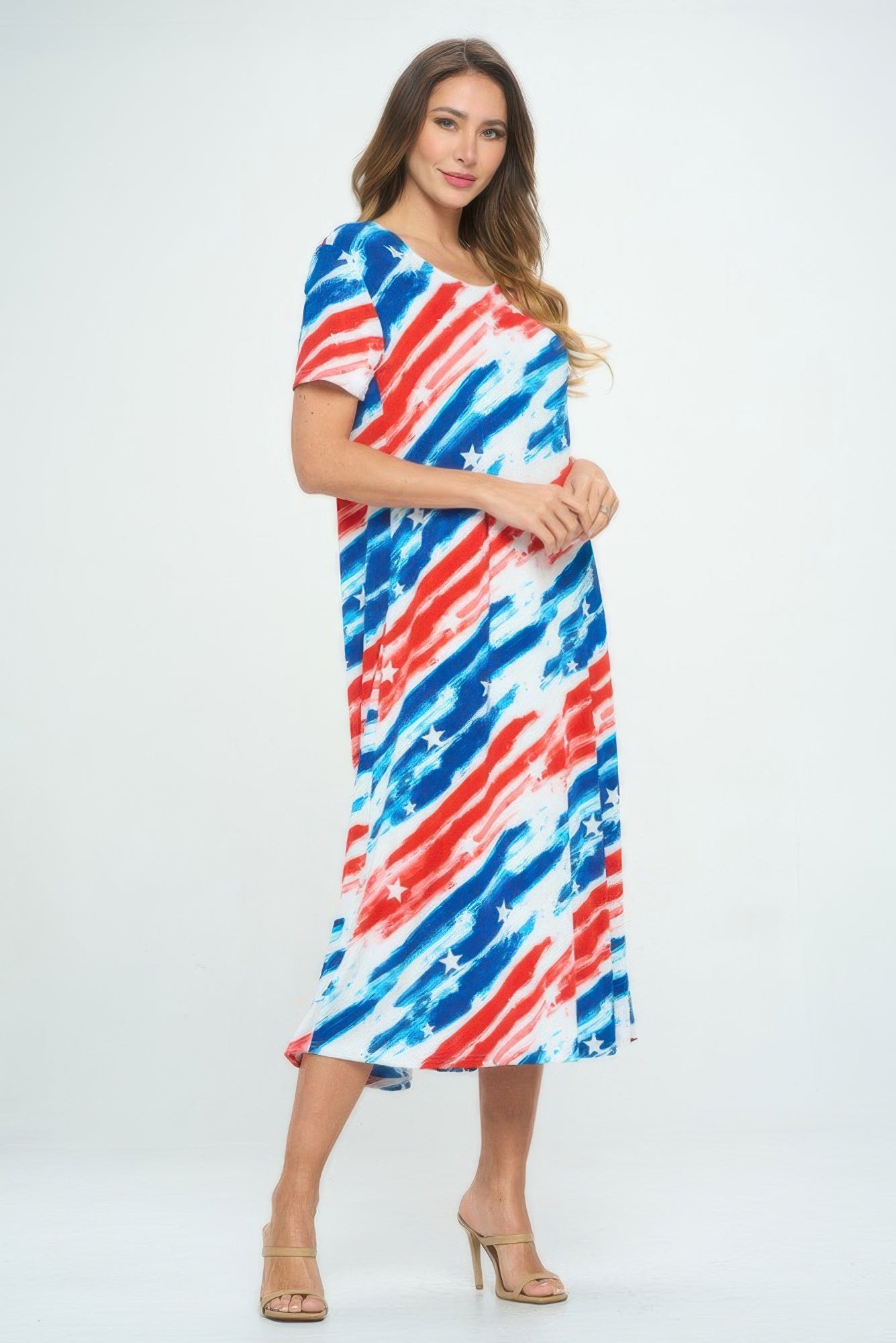 Plus Size Short Sleeve Bns Long Dress
