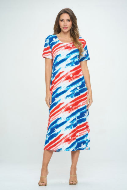 Plus Size Short Sleeve Bns Long Dress