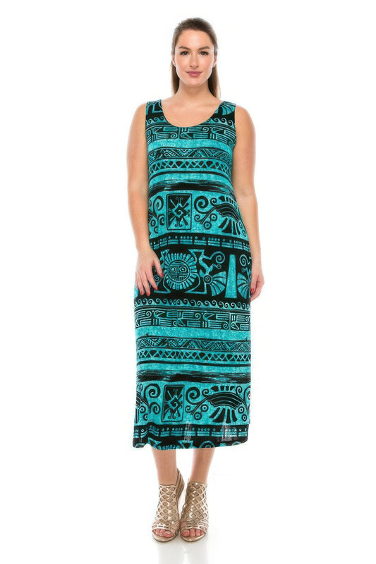 Plus Size Sleeveless Round-neckline Long Dress