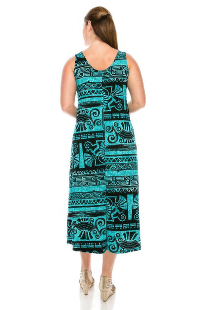 Plus Size Sleeveless Round-neckline Long Dress