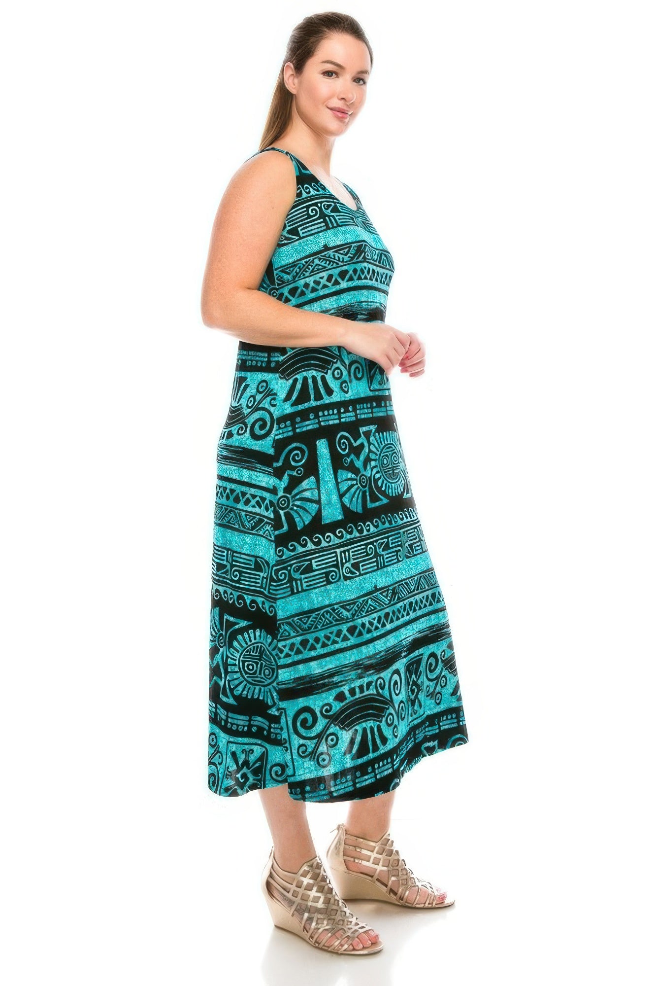 Plus Size Sleeveless Round-neckline Long Dress
