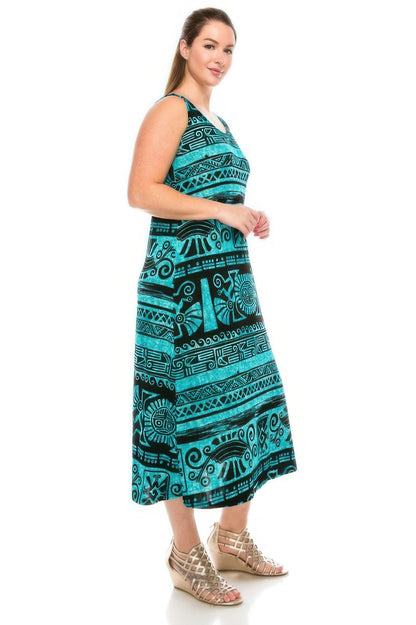 Plus Size Sleeveless Round-neckline Long Dress
