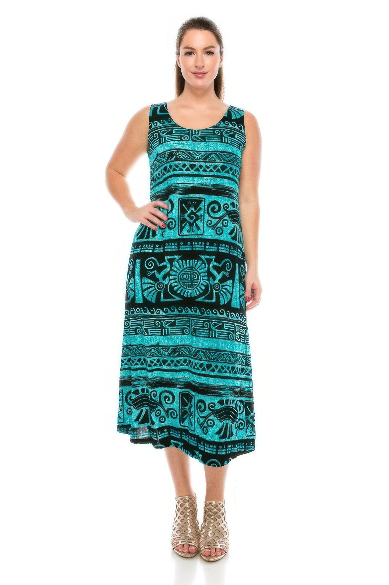 Round Neck Tank Silhouette Dress