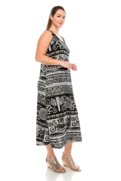 Round Neck Tank Silhouette Dress
