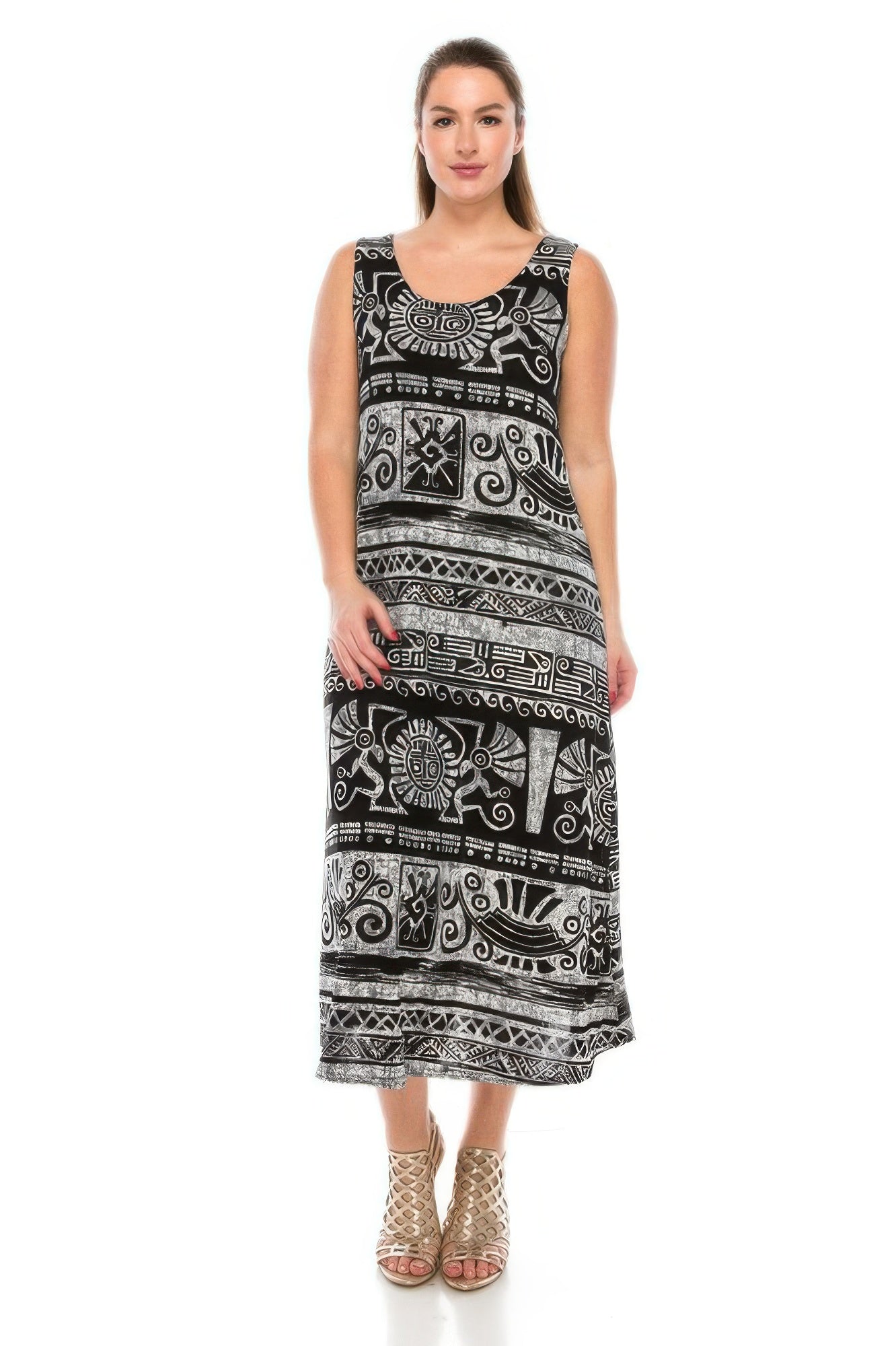 Plus Size Sleeveless Round-neckline Long Dress