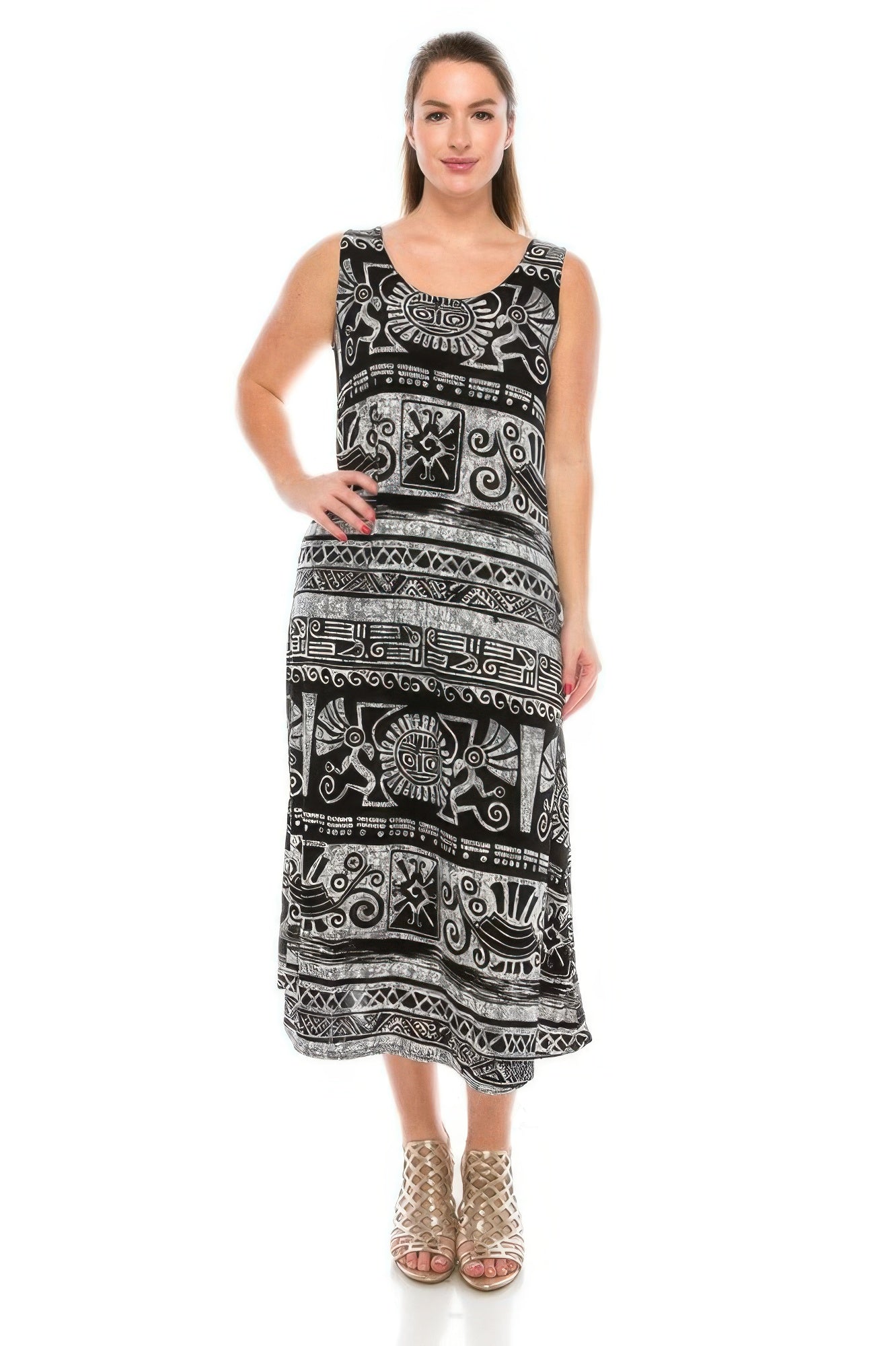 Plus Size Sleeveless Round-neckline Long Dress