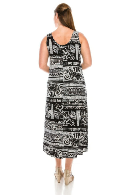 Plus Size Sleeveless Round-neckline Long Dress