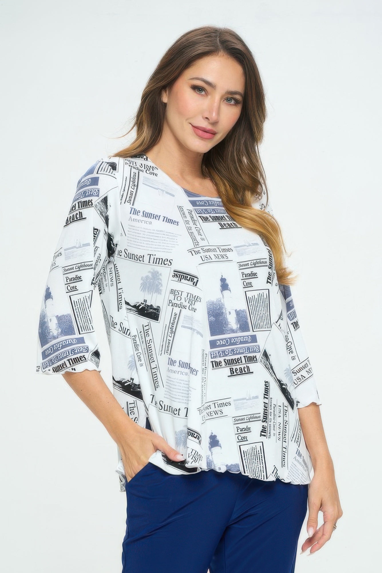 Plus Sizebns Print Missy Top