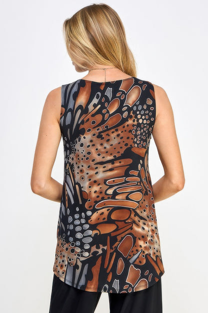 Print Boat Neckline