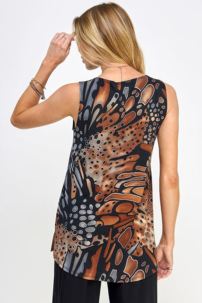 Print Boat Neckline