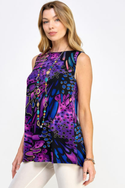 Print Boat Neckline