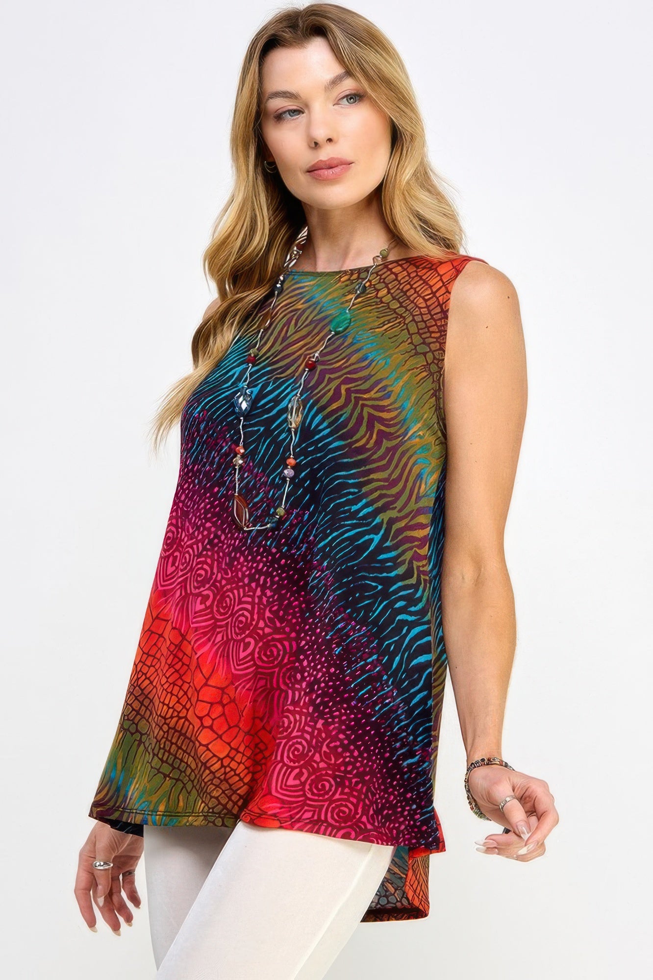 Print Boat Neckline
