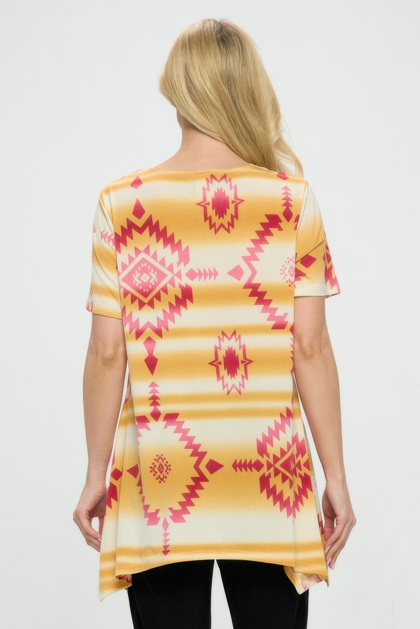 Short Sleeve Handkerchief Hem Top