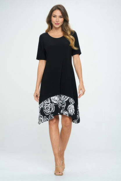 Hit Half Sleeve Contrast Dress
