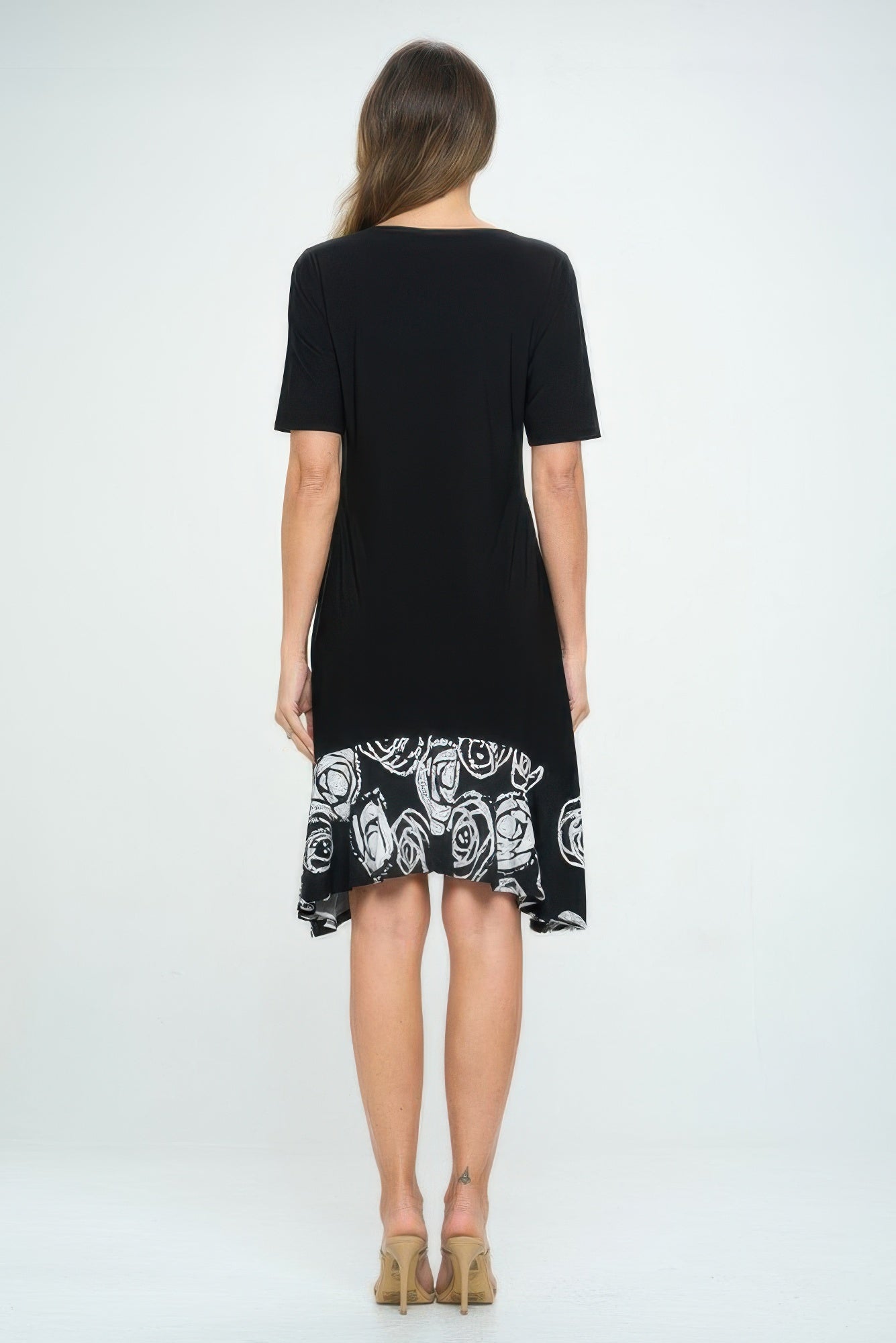 Hit Half Sleeve Contrast Dress