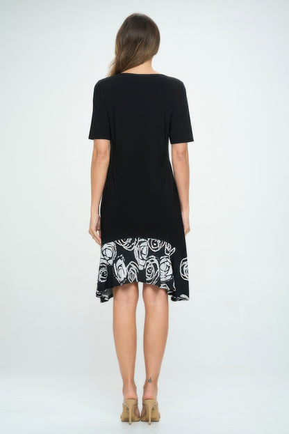 Hit Half Sleeve Contrast Dress