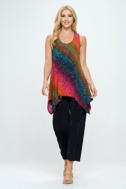 Plus Size Hit Shark Bite Hem Tank