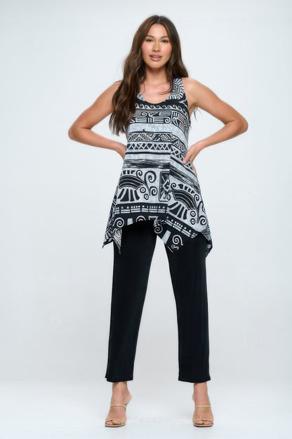 Plus Size Hit Shark Bite Hem Tank